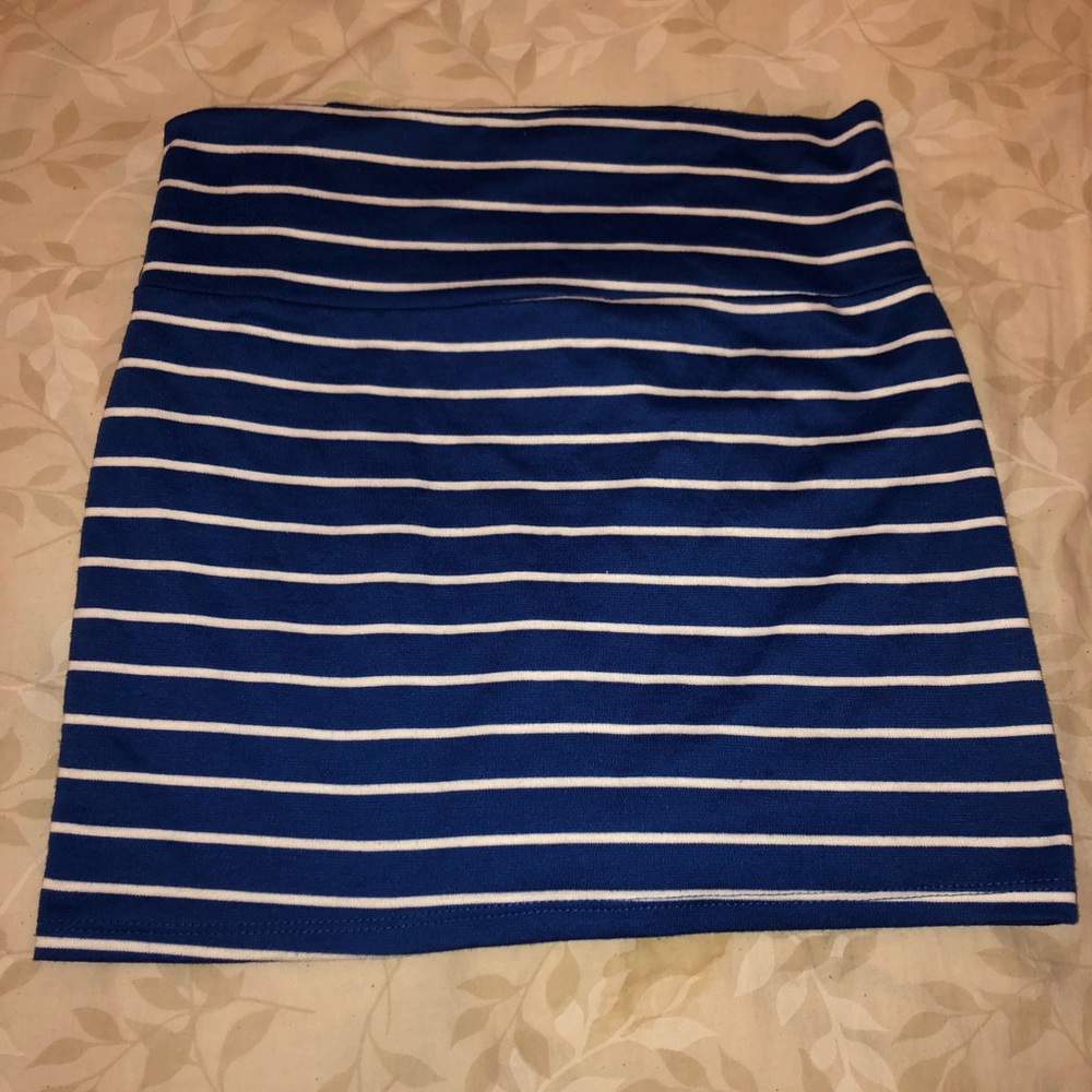 Blue and White striped skirt
